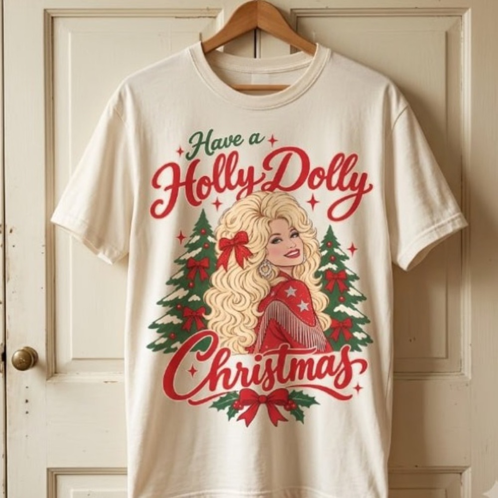 Have a Holly Dolly Christmas Graphic Tee - Dolly Parton
